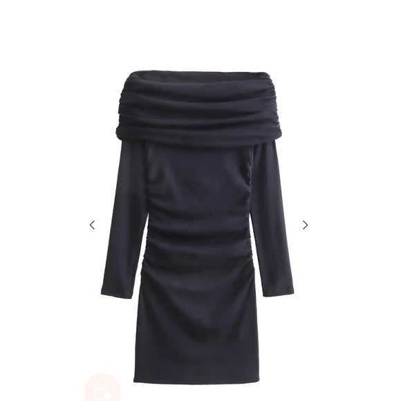 Goodnight Macaroon Dresses & Skirts - GOODNIGHT MACAROON Noelle Long Sleeve Off-Shoulder Ribbed bodycon Dress SZ:M